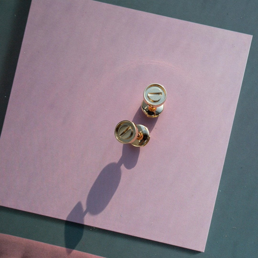 ¡®Jewelicorn¡¯LOVE EARRINGS PINK GOLD 10MM