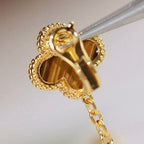 ¡®Jewelicorn¡¯CLOVER  2 MOTIF  TIGER EYE CARNELIAN EARRINGS