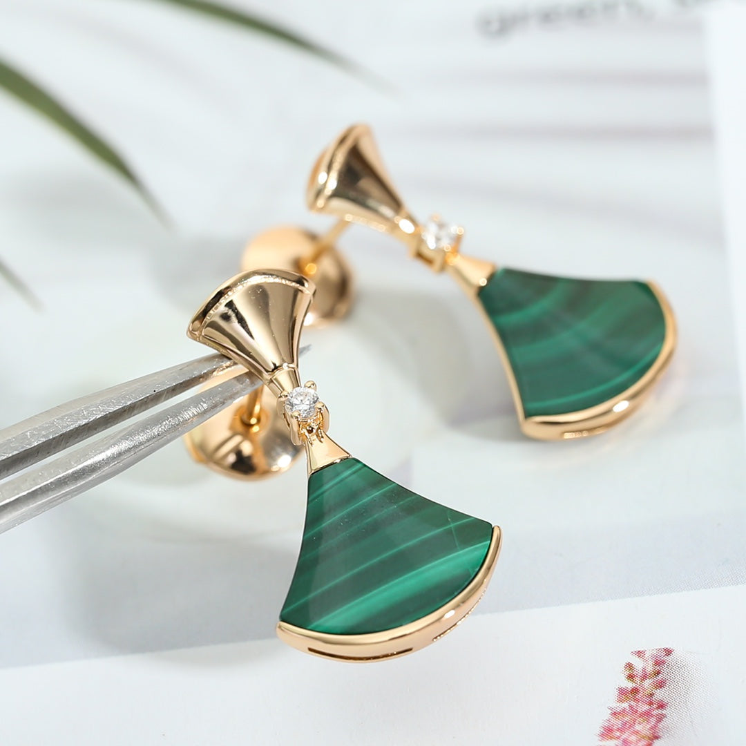¡®Jewelicorn¡¯DREAM MALACHITE PINK GOLD EARRINGS