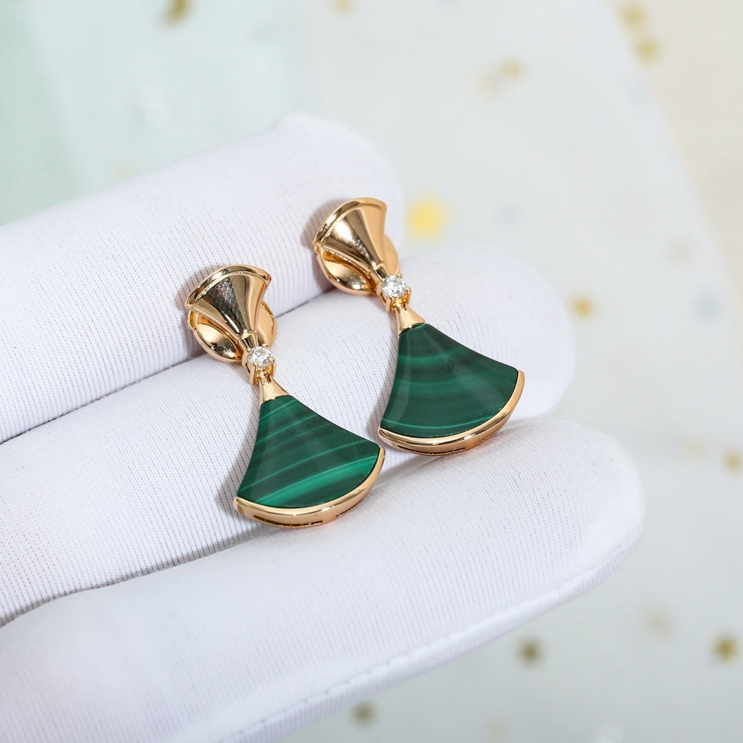 ¡®Jewelicorn¡¯DREAM MALACHITE PINK GOLD EARRINGS