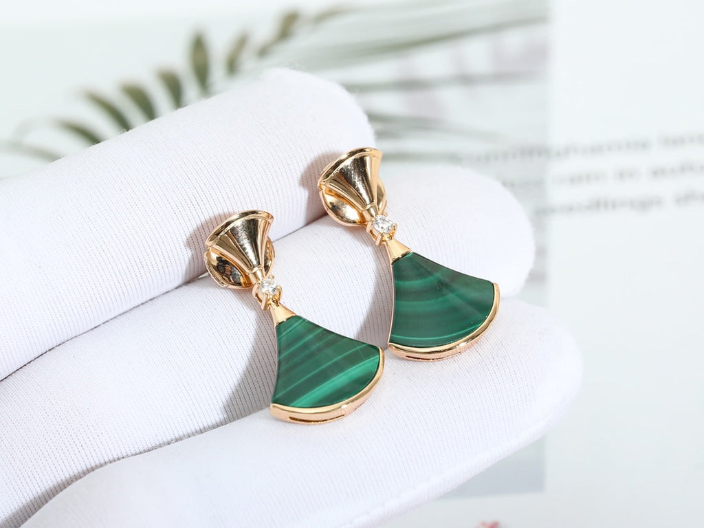 ¡®Jewelicorn¡¯DREAM MALACHITE PINK GOLD EARRINGS