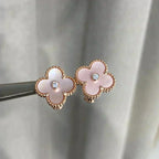 ¡®Jewelicorn¡¯CLOVER MEDIUM 1 MOTIFS  PINK MOP DIAMOND EARRINGS