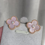 ¡®Jewelicorn¡¯CLOVER MEDIUM 1 MOTIFS  PINK MOP DIAMOND EARRINGS