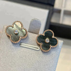 ¡®Jewelicorn¡¯CLOVER MEDIUM 1 MOTIFS GRAY MOP  DIAMOND EARRINGS