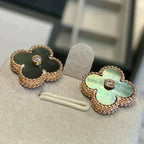 ¡®Jewelicorn¡¯CLOVER MEDIUM 1 MOTIFS GRAY MOP  DIAMOND EARRINGS