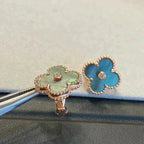 ¡®Jewelicorn¡¯CLOVER MEDIUM 1 MOTIFS GRAY MOP  DIAMOND EARRINGS