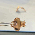 ¡®Jewelicorn¡¯CLOVER MEDIUM 1 MOTIFS GRAY MOP  DIAMOND EARRINGS