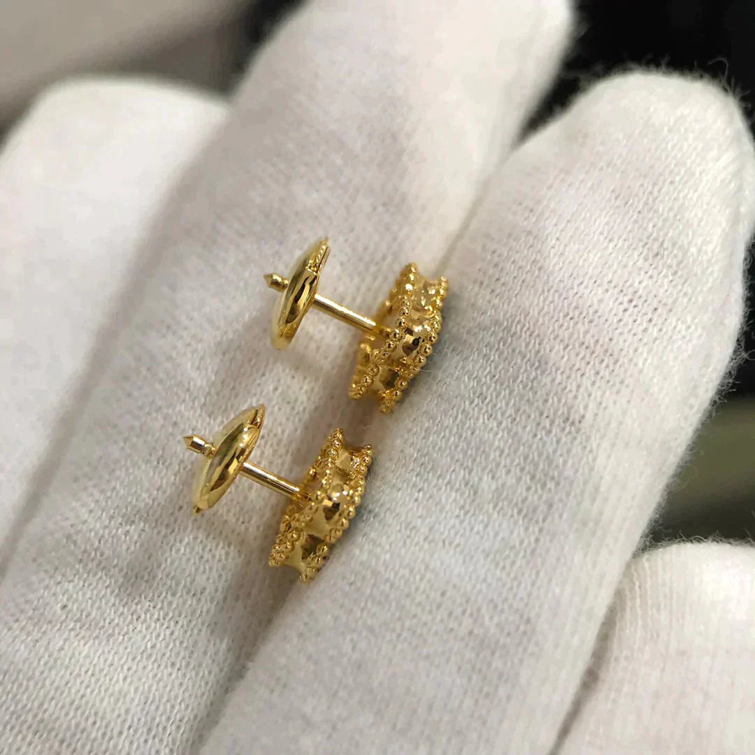 ¡®Jewelicorn¡¯CLOVER MINI 9.5MM MALACHITE  EARRINGS