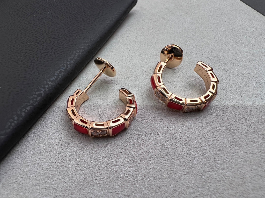 ¡®Jewelicorn¡¯SERPENTI CARNELIAN PINK GOLD EARRINGS