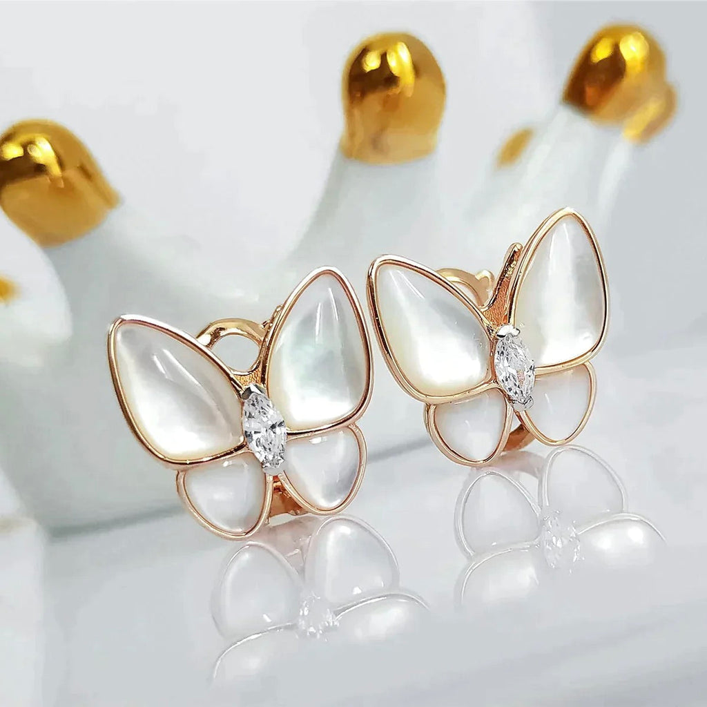 ¡®Jewelicorn¡¯BUTTERFLY MOP DIAMOND EARRINGS