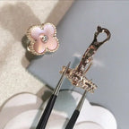 ¡®Jewelicorn¡¯CLOVER MEDIUM 1 MOTIFS  PINK MOP DIAMOND EARRINGS