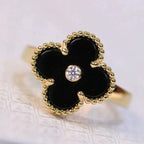 ¡®Jewelicorn¡¯CLOVER ONYX RING GOLD DIAMOND