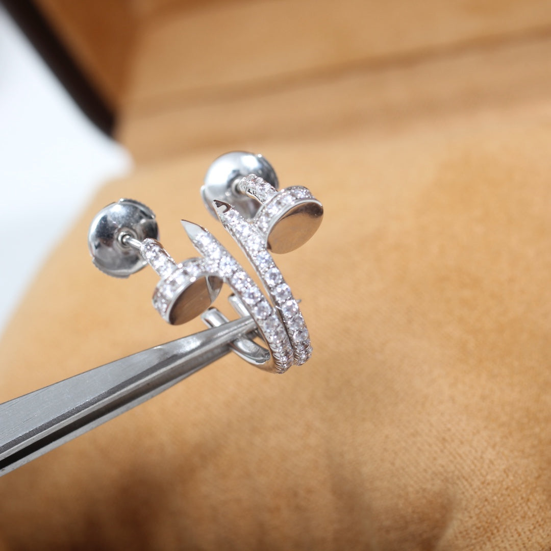 ¡®Jewelicorn¡¯JUSTE EARRINGS 12.75MM SILVER DIAMOND