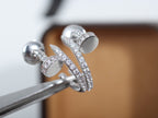 ¡®Jewelicorn¡¯JUSTE EARRINGS 12.75MM SILVER DIAMOND