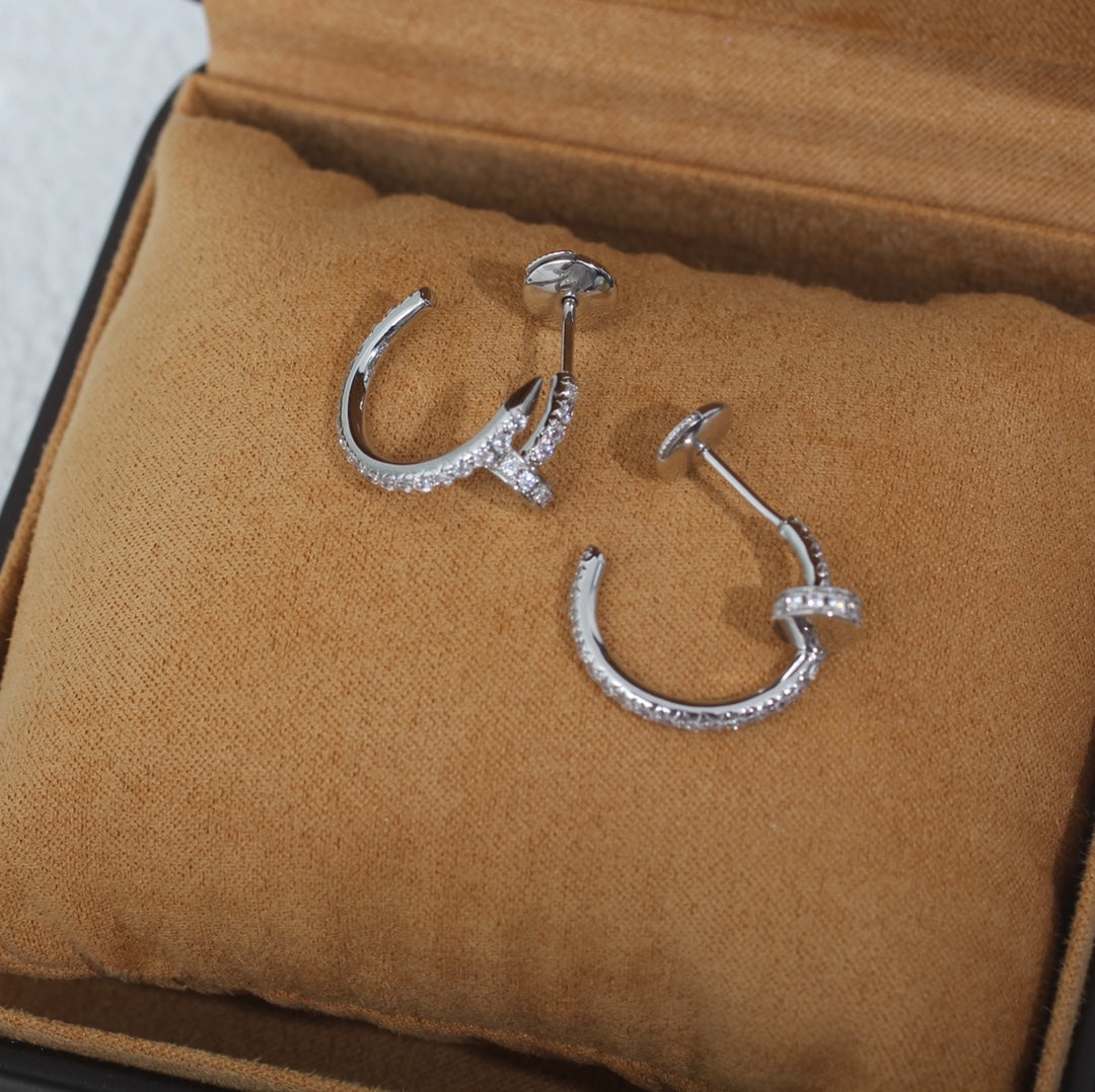 ¡®Jewelicorn¡¯JUSTE EARRINGS 12.75MM SILVER DIAMOND