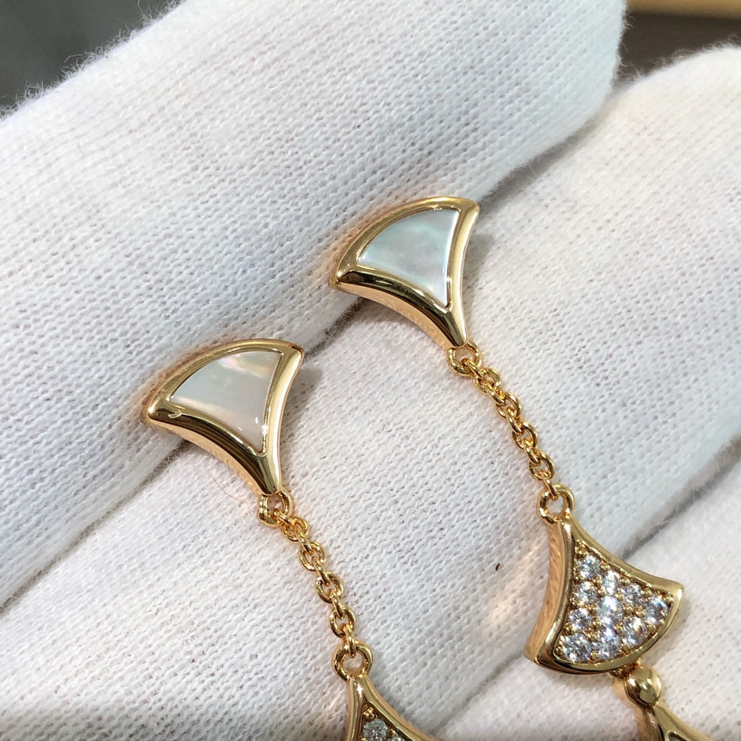 ¡®Jewelicorn¡¯DREAM EARRINGS 3 MOTIFS DIAMOND MOP PINK GOLD