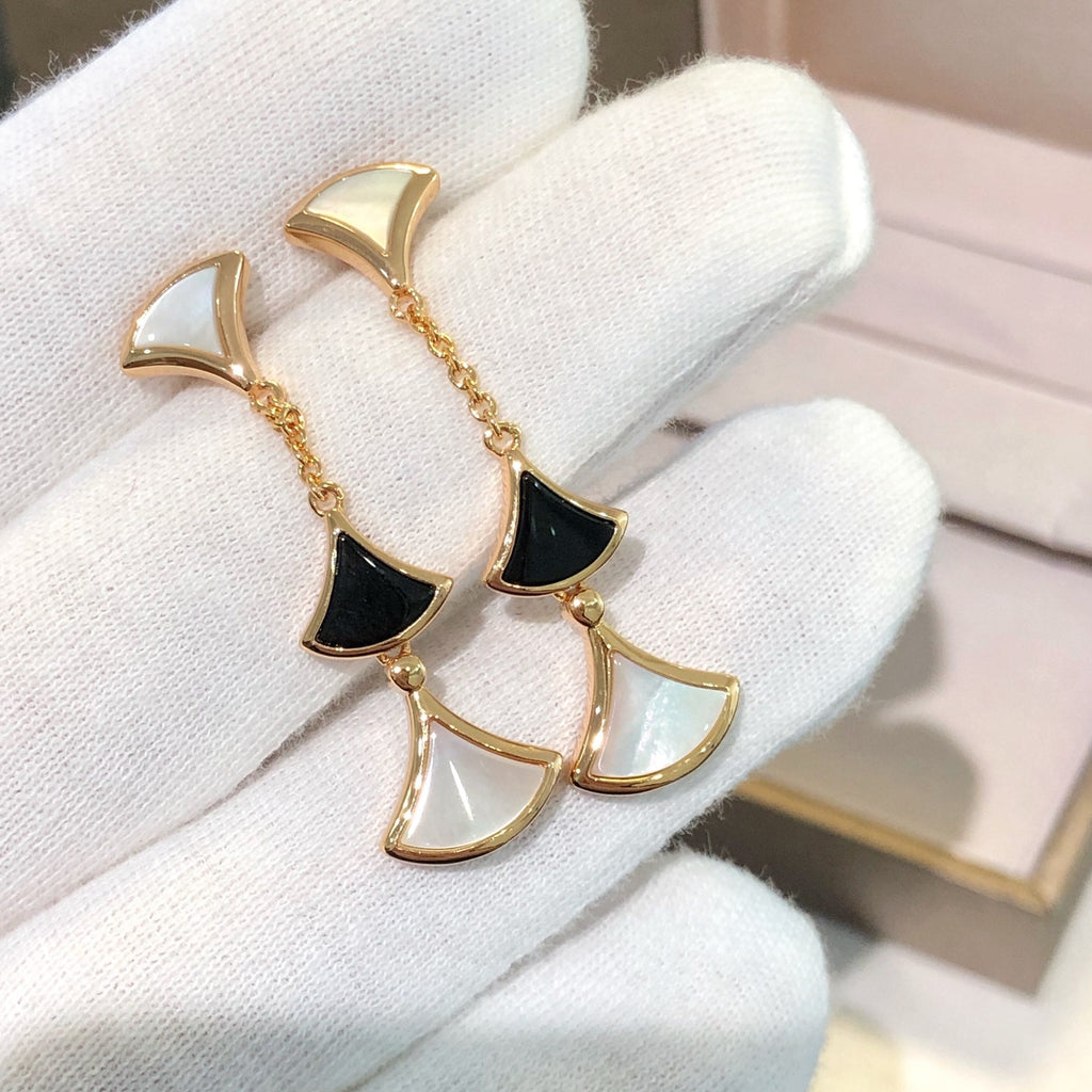 ¡®Jewelicorn¡¯DREAM EARRINGS 3 MOTIFS ONYX MOP PINK GOLD