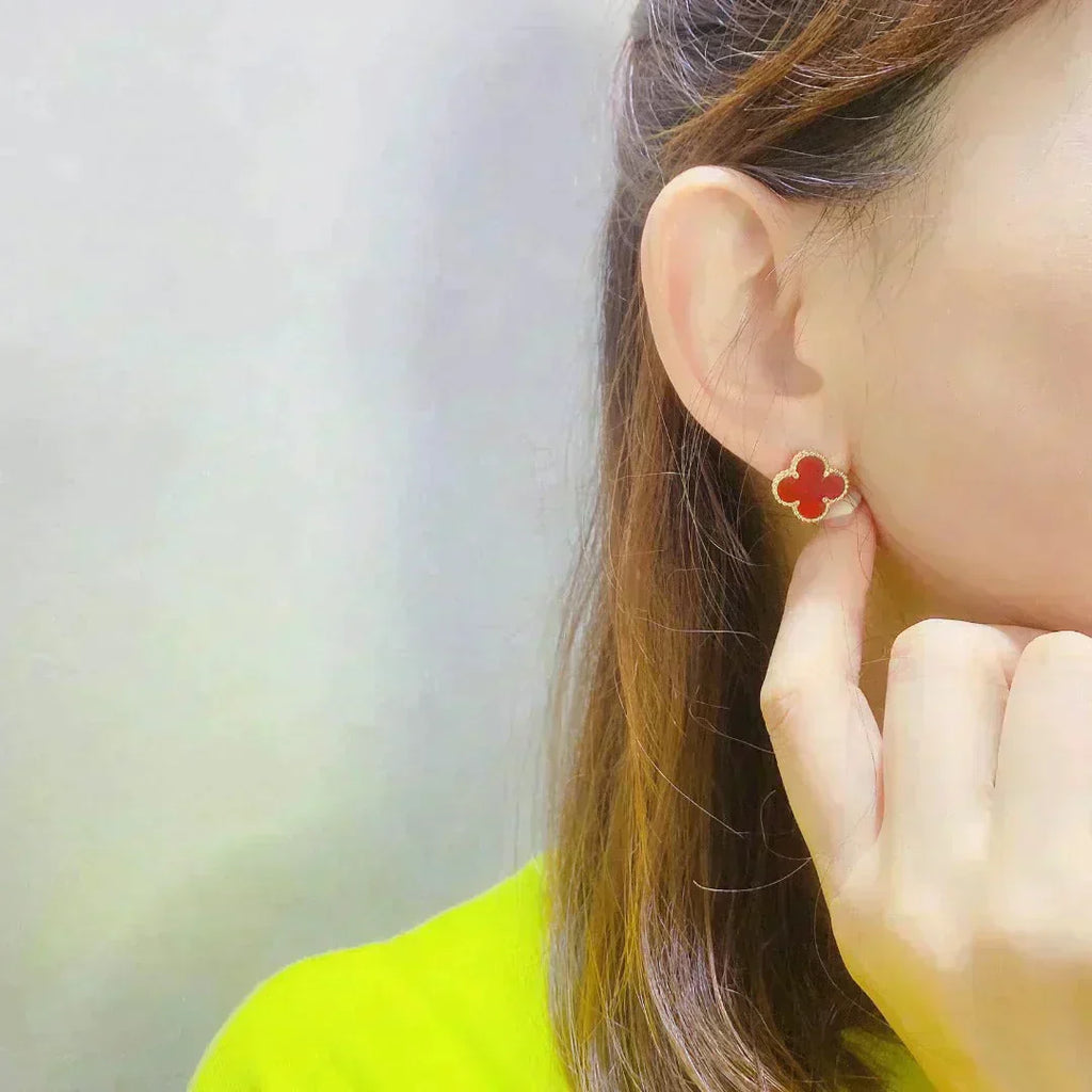 ¡®Jewelicorn¡¯CLOVER MEDIUM 1 MOTIFS CARNELIAN  EARRINGS
