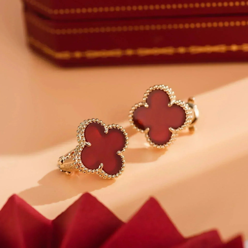 ¡®Jewelicorn¡¯CLOVER MEDIUM 1 MOTIFS CARNELIAN  EARRINGS