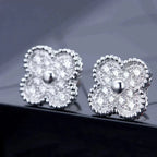 ¡®Jewelicorn¡¯CLOVER 1 MOTIFS DIAMOND STUD EARRINGS SILVER