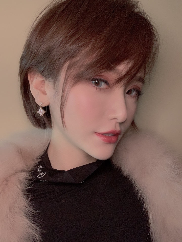 ¡®Jewelicorn¡¯DOUBLE STAR PINK GOLD MOP DROP EARRINGS