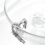 ¡®Jewelicorn¡¯CLOVER 2 MOTIFS  DIAMOND ONYX EARRINGS SILVER