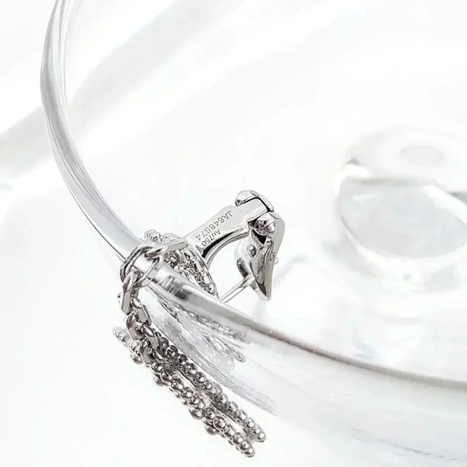 ¡®Jewelicorn¡¯CLOVER 2 MOTIFS  DIAMOND ONYX EARRINGS SILVER