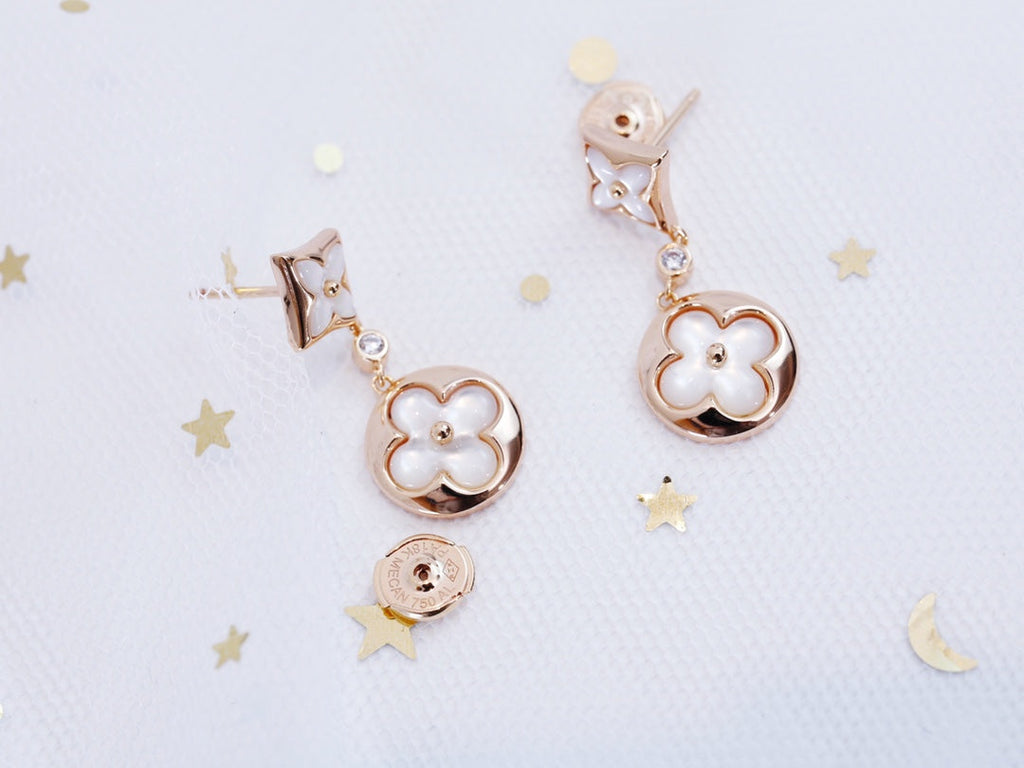 ¡®Jewelicorn¡¯STAR AND SUN PINK GOLD MOP DROP EARRINGS