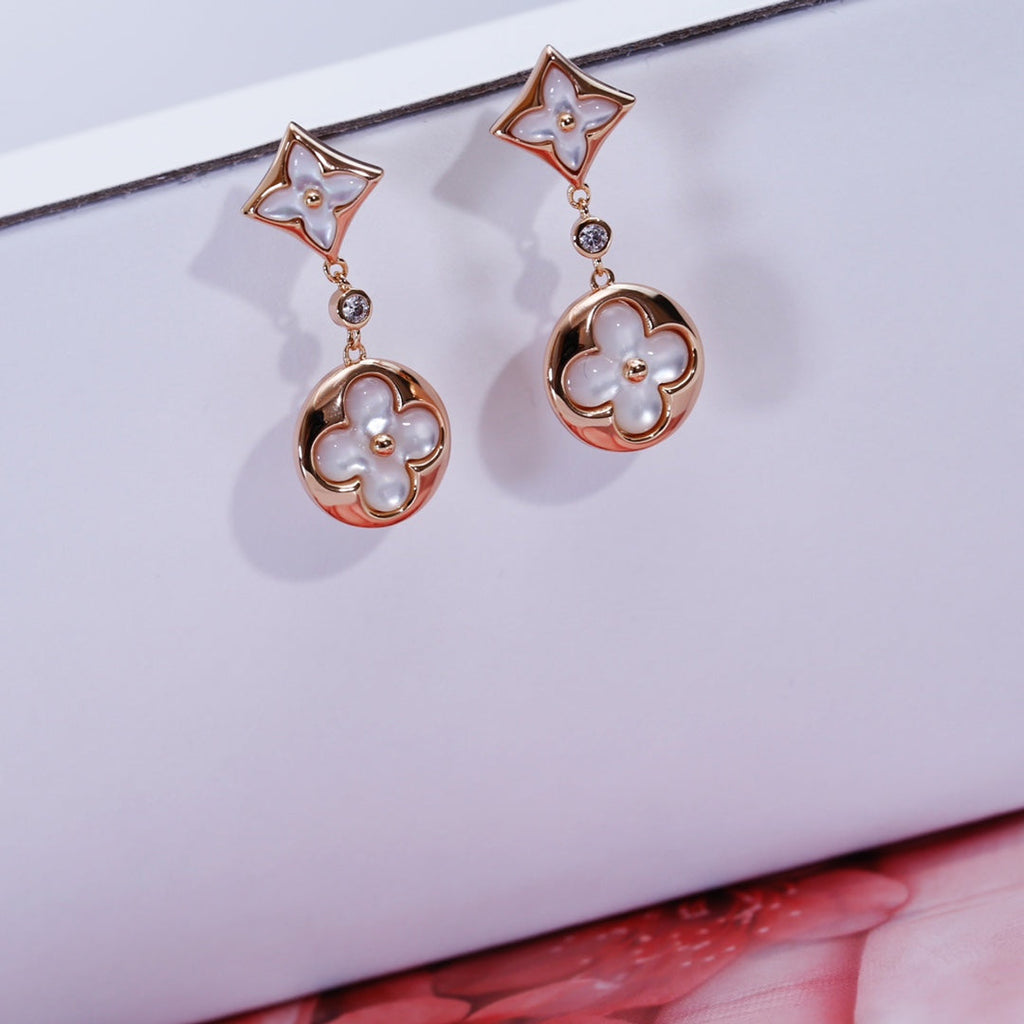 ¡®Jewelicorn¡¯STAR AND SUN PINK GOLD MOP DROP EARRINGS