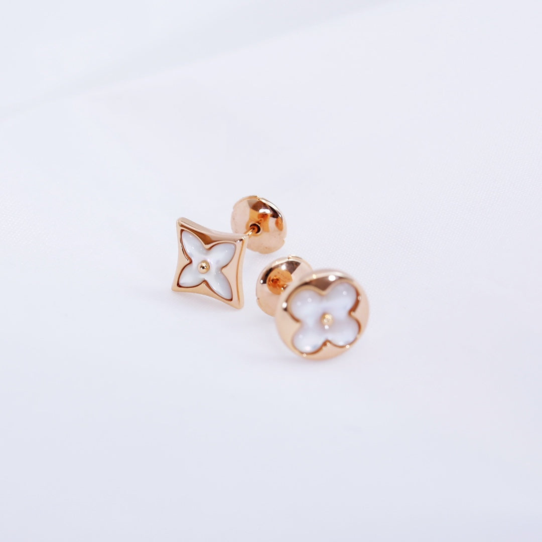 ¡®Jewelicorn¡¯STAR AND SUN PINK GOLD MOP STUD EARRINGS