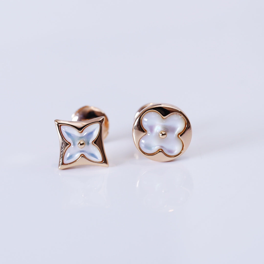 ¡®Jewelicorn¡¯STAR AND SUN PINK GOLD MOP STUD EARRINGS