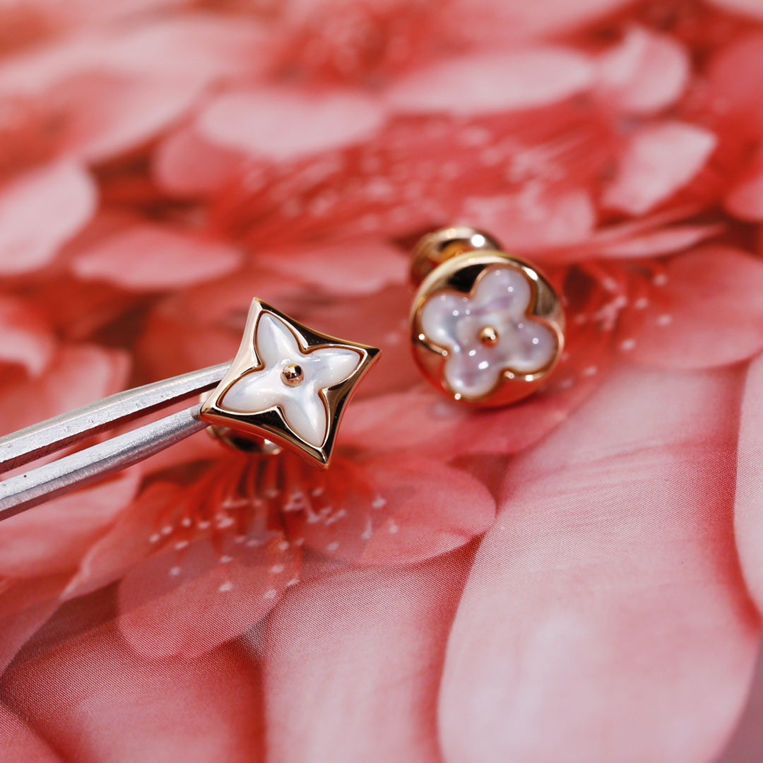 ¡®Jewelicorn¡¯STAR AND SUN PINK GOLD MOP STUD EARRINGS