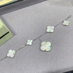 ¡®Jewelicorn¡¯CLOVER 5 MOTIF WHITE MOP SILVER BRACELET