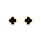 ¡®Jewelicorn¡¯CLOVER MINI 9.5MM BLACK MOP EARRINGS