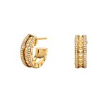 ¡®Jewelicorn¡¯ZERO 1 ROCK GOLD EARRINGS WITH STUDDED SPIRAL AND PAVED DIAMONDS