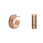 ¡®Jewelicorn¡¯ZERO 1 ROCK PINK GOLD EARRINGS WITH STUDDED SPIRAL AND BLACK CERAMIC