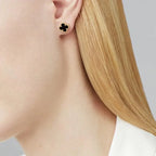 ¡®Jewelicorn¡¯CLOVER MINI 9.5MM BLACK MOP EARRINGS