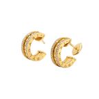 ¡®Jewelicorn¡¯ZERO 1 ROCK GOLD EARRINGS WITH STUDDED SPIRAL AND PAVED DIAMONDS