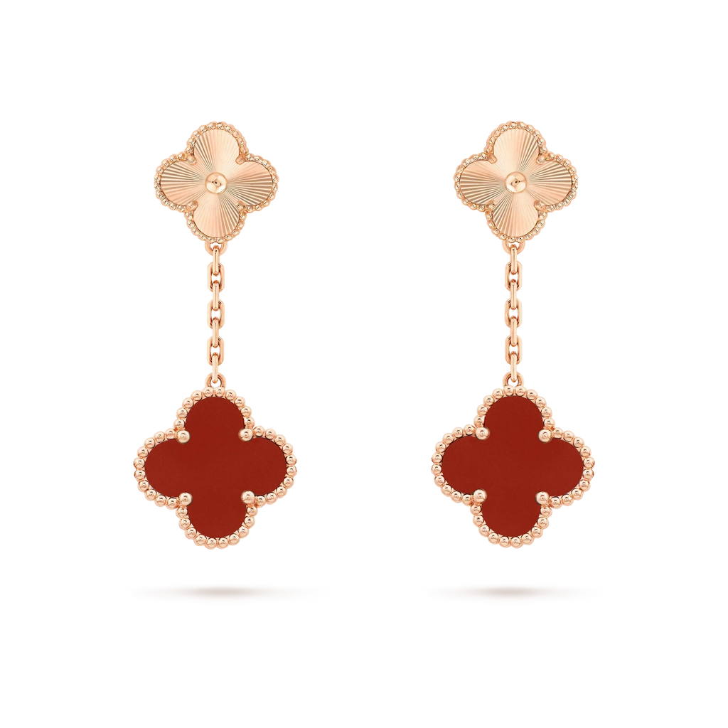 ¡®Jewelicorn¡¯CLOVER 2 MOTIF  LASER CARNELIAN EARRINGS