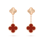 ¡®Jewelicorn¡¯CLOVER 2 MOTIF  LASER CARNELIAN EARRINGS