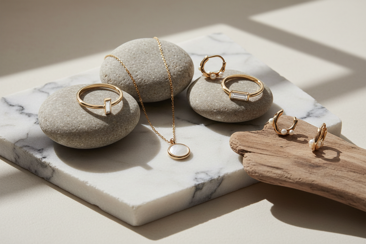 充满专业性，让人眼前一亮，让人信赖的，简约的充满自然气息的珠宝封面图