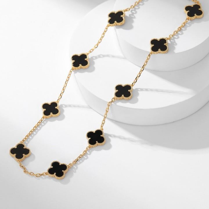 ¡®Jewelicorn¡¯CLOVER 10 MOTIFS ONYX NECKLACE