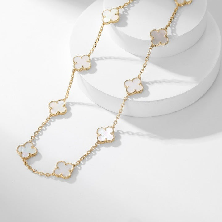 ¡®Jewelicorn¡¯CLOVER 10 MOTIFS WHITE MOTHER OF PEARL NECKLACE