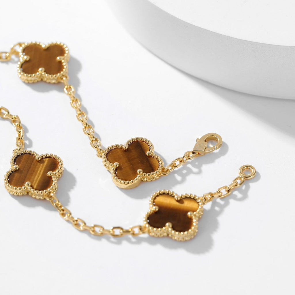 ¡®Jewelicorn¡¯CLOVER 10 MOTIFS TIGER EYE NECKLACE