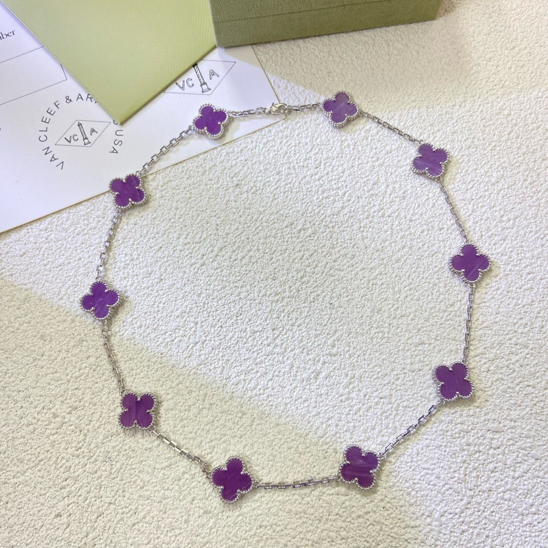 ¡®Jewelicorn¡¯CLOVER 10 MOTIFS  PURPLE VIOLET  NECKLACE