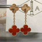 ¡®Jewelicorn¡¯CLOVER 2 MOTIF  LASER CARNELIAN EARRINGS