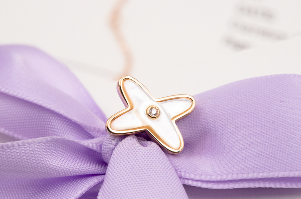 ¡®Jewelicorn¡¯JEUX DE WHITE MOP ROSE GOLD DIAMOND EARRINGS