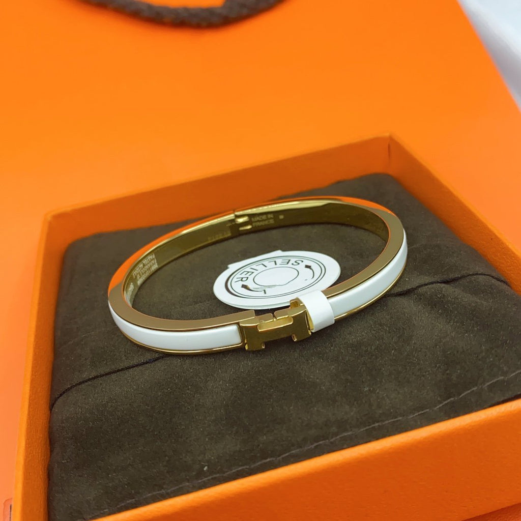 ¡®Jewelicorn¡¯CLASSIC HM CLIC WHITE 8MM ENAMEL BRACELET