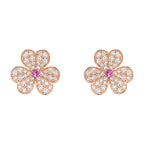 ¡®Jewelicorn¡¯FRIVOLE PINK GOLD FLOWER DIAMOND EARRINGS