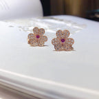 ¡®Jewelicorn¡¯FRIVOLE PINK GOLD FLOWER DIAMOND EARRINGS